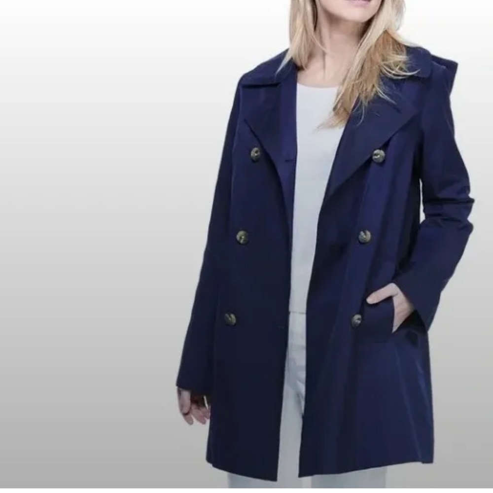 Girl Meets Glam M Double Breasted Navy Blue Coat NWOT